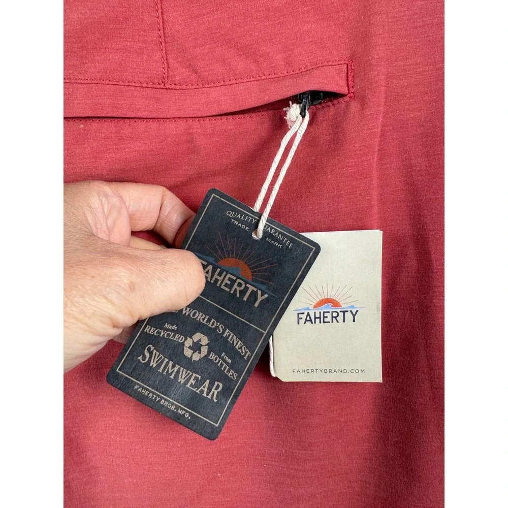 Faherty Lined Surf‎ Stripe Board Swimming beach retro Short 7